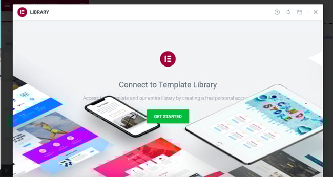 elementor wordpress: How to use Elementor with WordPress  Page prompting user to connect to Elementor template library