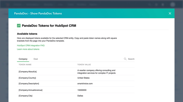 PandaDoc Show PandaDoc Tokens