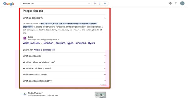 customer acquisition costs  People also ask on SERPs for the question What is a cell?