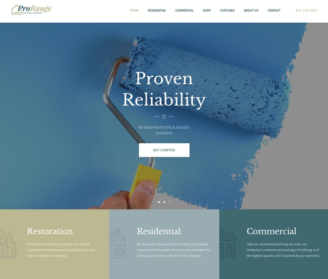 construction theme ProRange theme homepage demo for construction company specializing in renovation