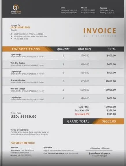 Invoice Design Templates and Examples: Classic Designs Invoice