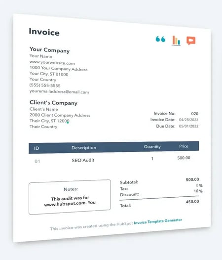 How to Write an Invoice: Step 6 - Download PDF of Invoice