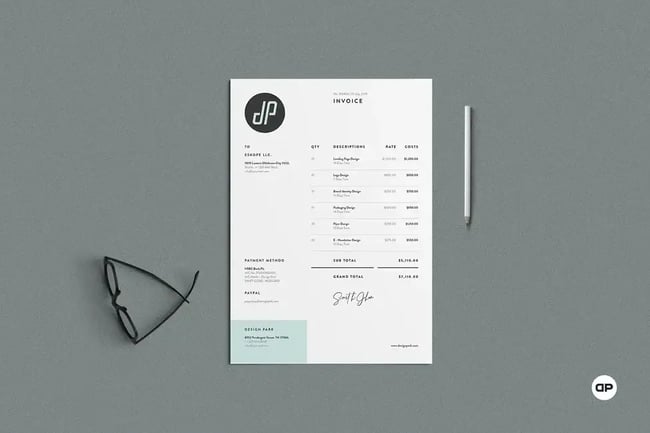 Invoice Design Templates and Examples: Minimalist Invoice