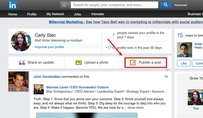 Publish a Post LinkedIn-1