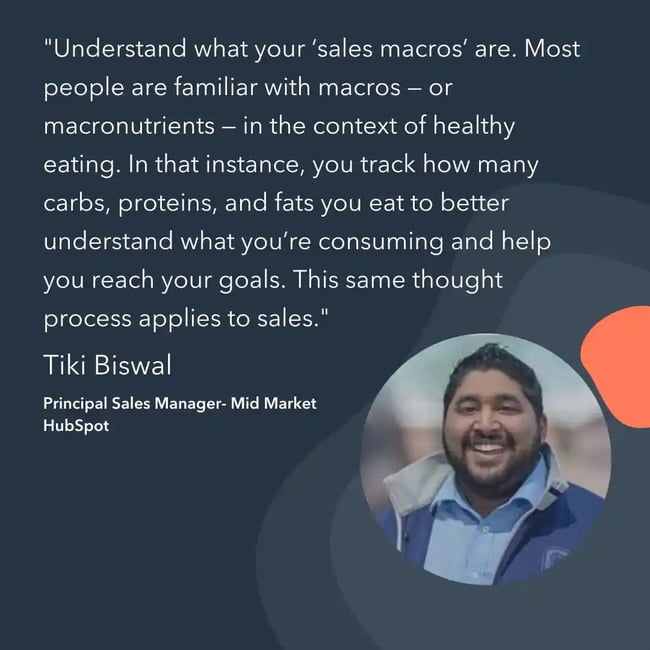 Quote from Tiki Biswal on how to improve sales performance