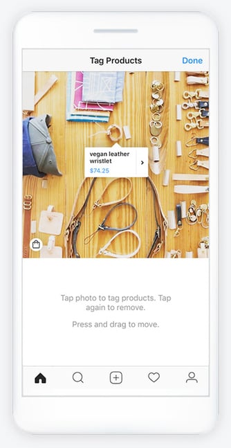 An example of the product tagging on Instagram