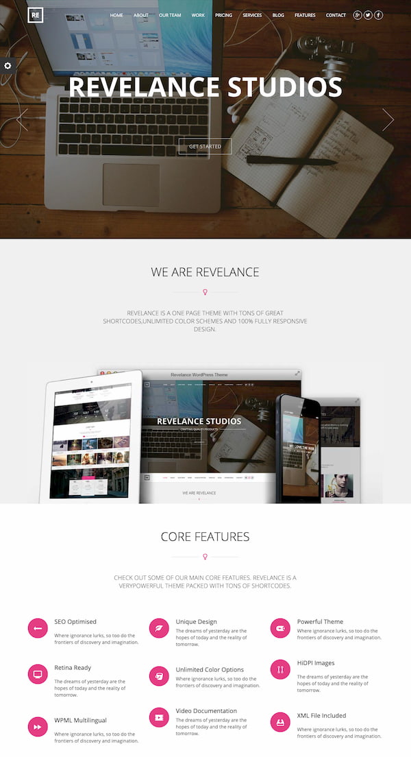 Relevance Studio theme demo for tech business website