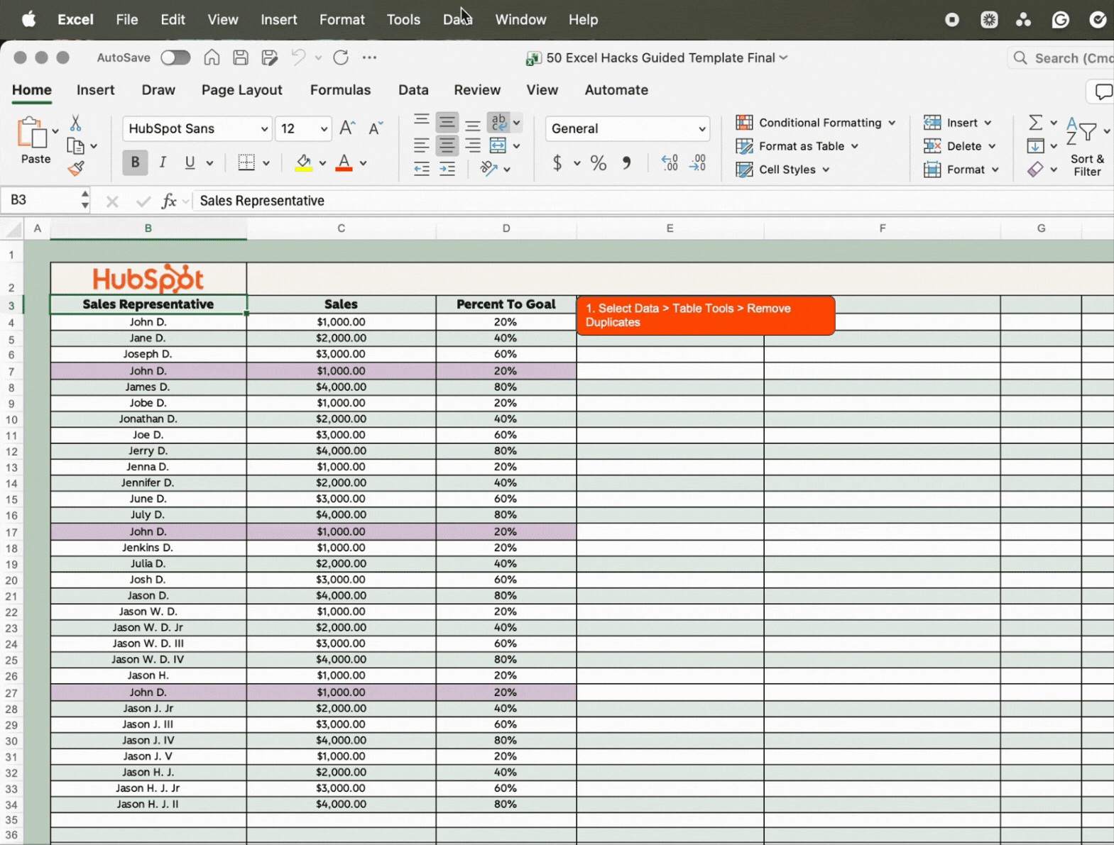 Remove duplicate values to clean up data