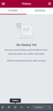 elementor wordpress: How to use Elementor with WordPress — Revision History section in Elementor dashboard