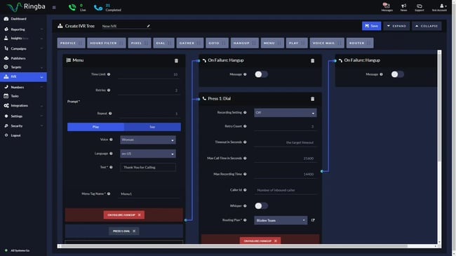 Ringba is a free call tracking software built for performance marketing