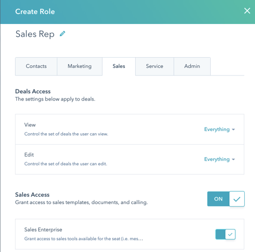 Role Sales Access