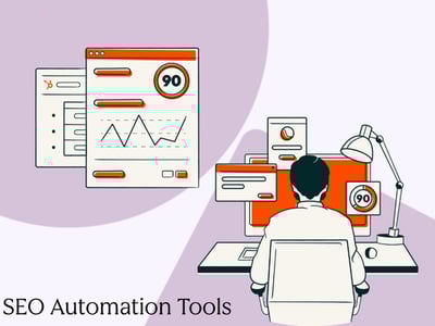 A marketer at their computer uses the best SEO automation tools and software 