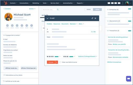 Sales Hub Send payment through email FR
