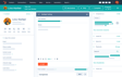 Contact profile interface displaying details for Lino Harber, with options for notes, calling, and managing associated companies, leads, and deals on a task management platform.
