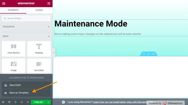 Maintenance mode template example