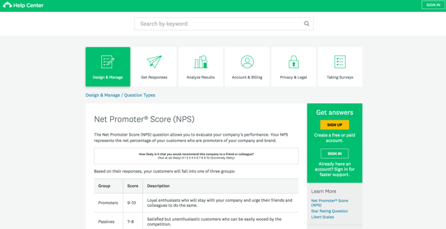 surveymonkey help center knoweldge base