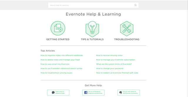 evernote knowledge base example