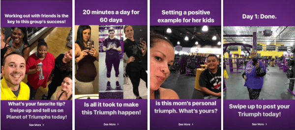 Planet Fitness Instagram Story