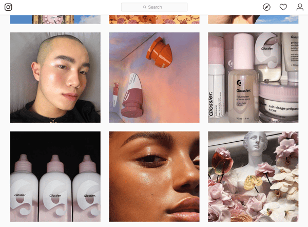 glossier d2c brands marketing instagram