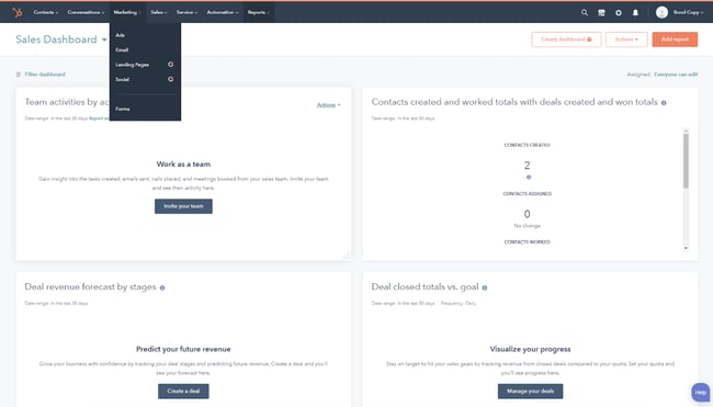 how to create a contact form in HubSpot