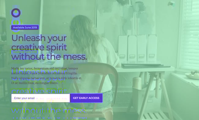 Lead generation form template: coming soon page
