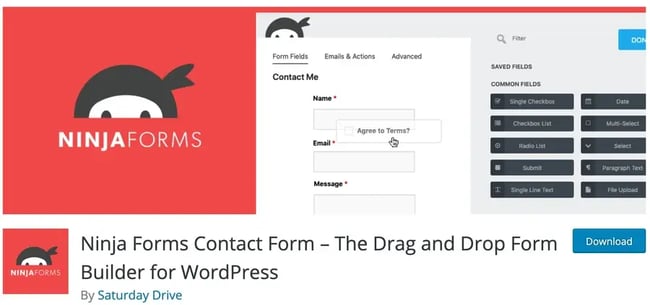 wordpress lead capture: ninja forms lead generation wordpress plugin