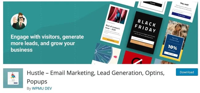 wordpress lead capture: hustle lead generation wordpress plugin 