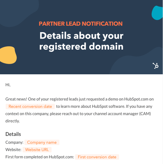 Benachrichtigung einer Domainregistrierung