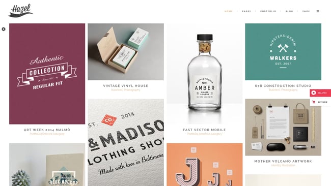 best Pinterest-style wordpress theme: Hazel