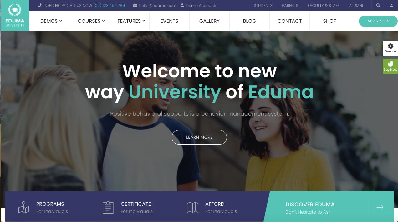 best BuddyPress theme: Eduma
