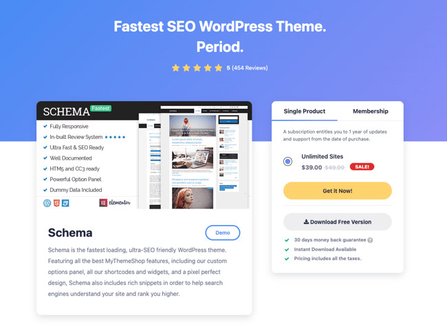 Fastest Loading WordPress Theme: Schema