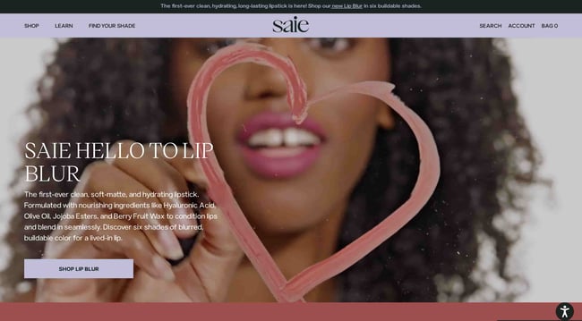 Best startup websites: Saie 