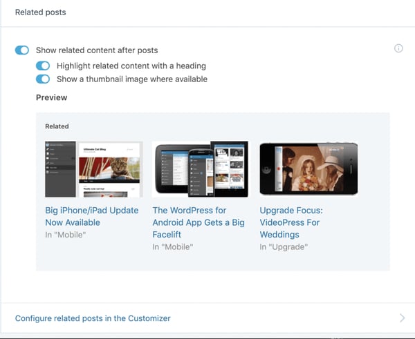 Jetpack Related Posts module demo display