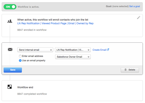 Internal Notification Workflow