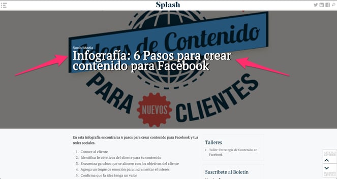 Blog post tipo Infografia