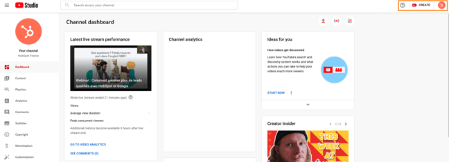 Télécharger la vidéo dans YouTube Studio