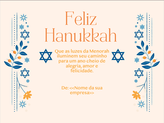 Baixe modelos de cartões de Hanukkah prontos para ser usados com seus clientes