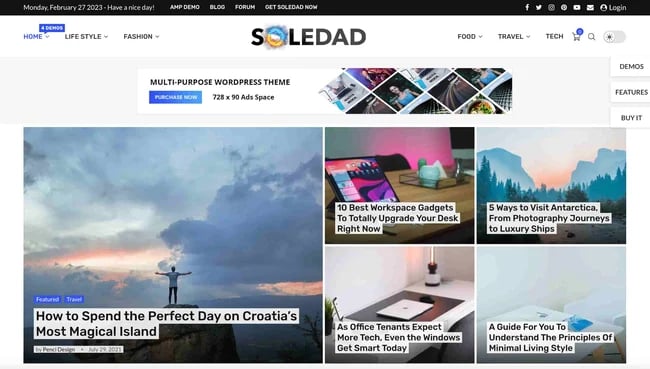 soledad best mobile friendly wordpress themes 
