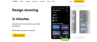 AI WEBSITE DESIGN TOOLS: Uizard homepage