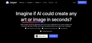 ai website design tools: jasper ai art