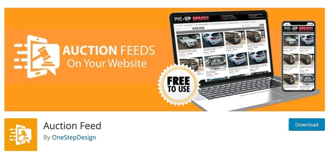 wordpress auction plugin: auction feed plugin homepage 