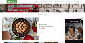 travel website design: BBC travel