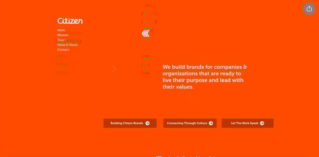 creative agency websites: citizen group 