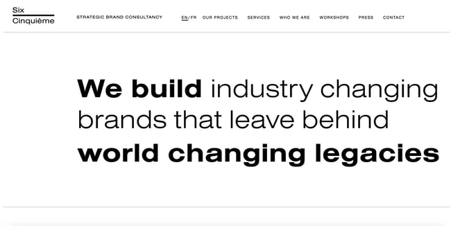 creative agency websites: Six Cinquime