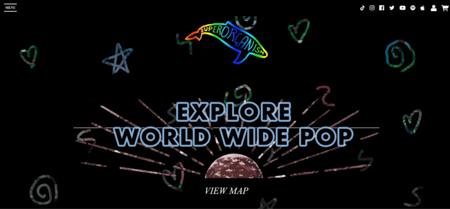 musician website example, superorganism