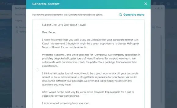 hubspot ai email writer