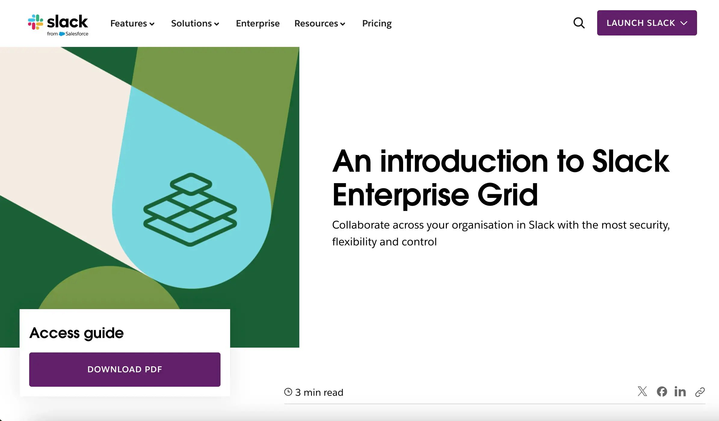 enterprise landing page example slack enterprise grid