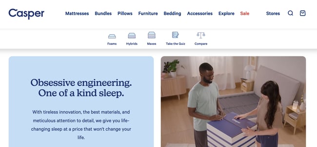 Casper landing page