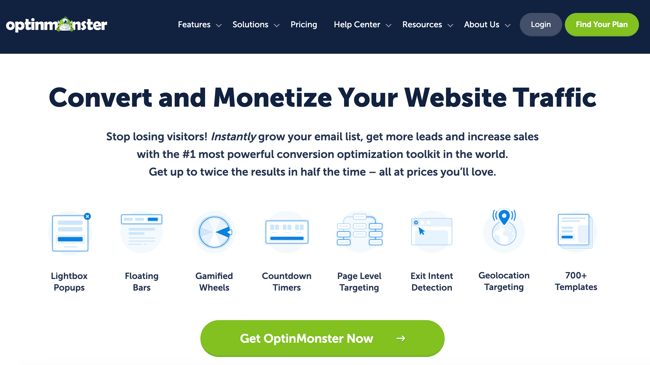 OptinMonster landing page