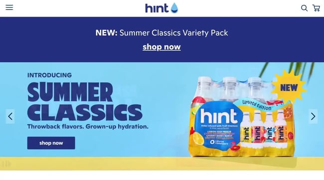 Hint landing page